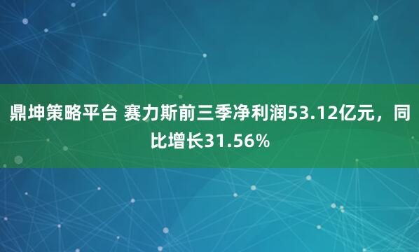 鼎坤策略平台 赛力斯前三季净利润53.12亿元，同比增长31.56%